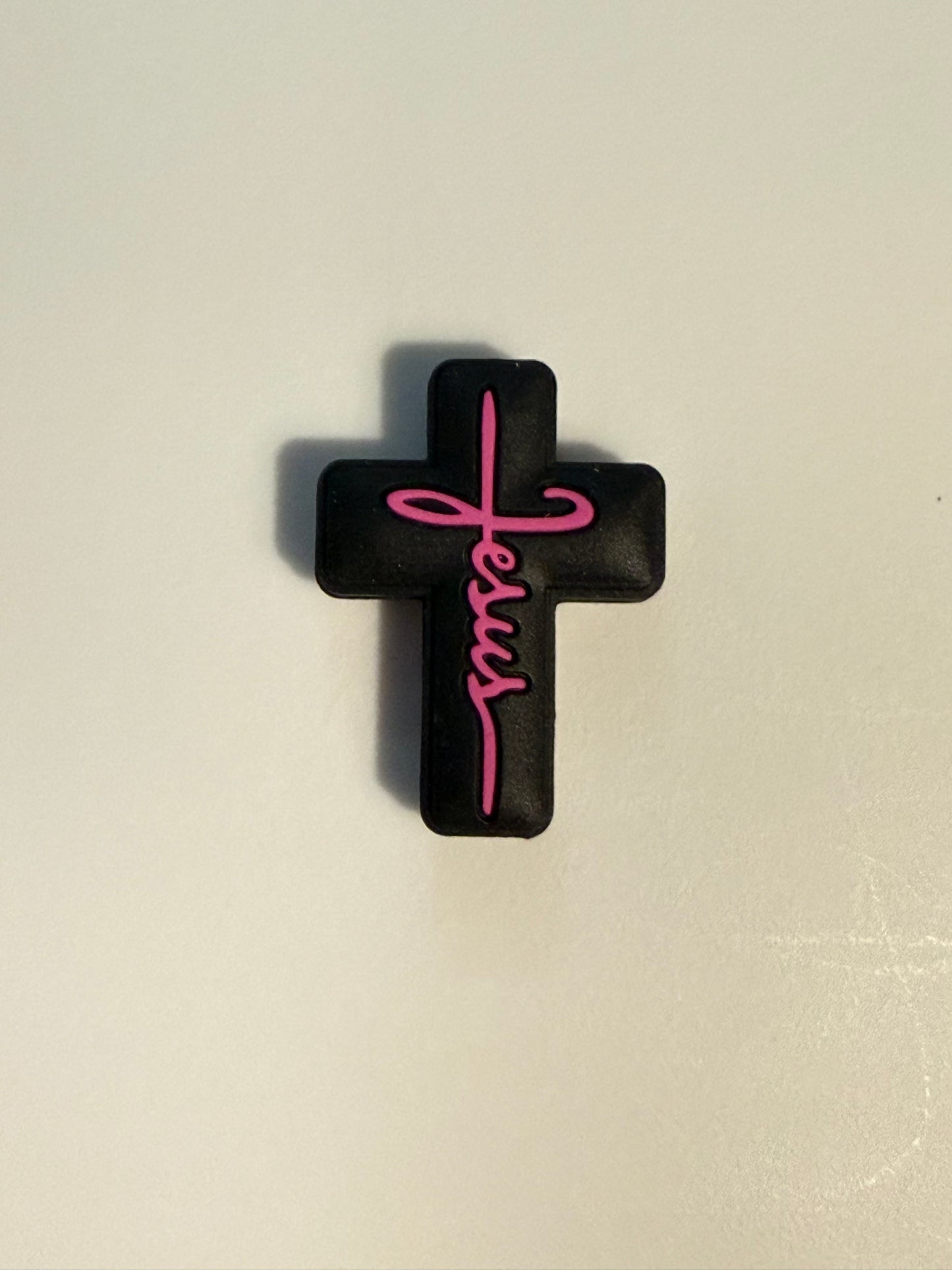 F/R17- (1)PC 1.2" Choose your color- Jesus Cross Focal Bead for DIY Keychains, Wristlets, Cup Charms, Car Charms ETC