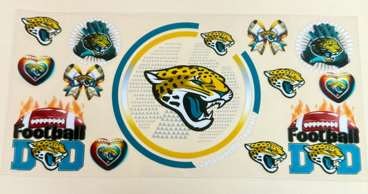 C312- (1PC) JAGUARS 16OZ UV DTF Transfer Wrap/Sticker for Cup/Tumbler