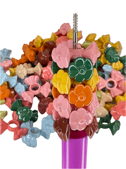 R94-(10PCS) 19mm Multi Color Round Flower Spacer Plastic Beads for DIY