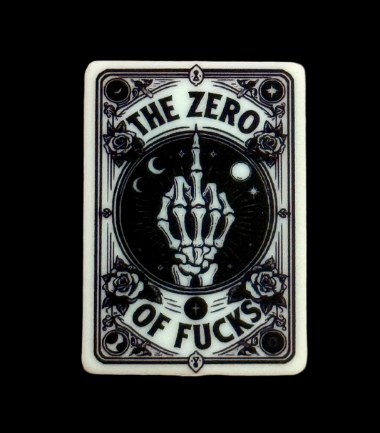 F/BW36- (1)PC 1.1" The ZERO of F*CKS C@rd Focal Bead for DIY Keychains, Wristlets, Cup Charms, Car Charms ETC