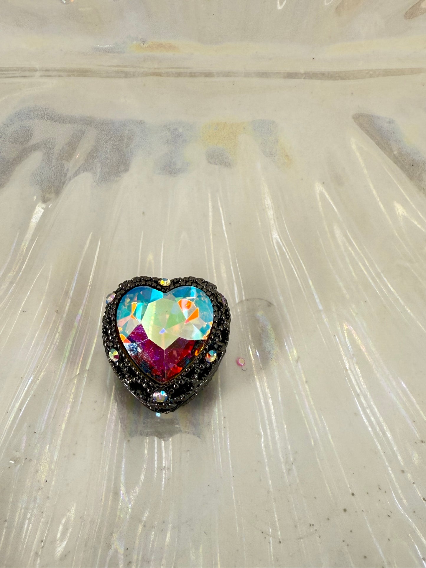 R97- (1PC) CHOOSE YOUR COLOR- High Quality ALLOY 19mm Heart Fancy Rhinestone Gemstone Sparkle Crystal Elegant Beads for DIY