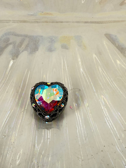 R97- (1PC) CHOOSE YOUR COLOR- High Quality ALLOY 19mm Heart Fancy Rhinestone Gemstone Sparkle Crystal Elegant Beads for DIY