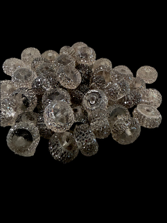 R67-(10PCS) 12mm JELLY CLEAR GRAY Round Rondelle Style Spacer Plastic/Acrylic Beads for DIY
