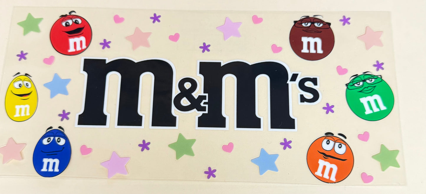 C420- (1PC) M&M’S CANDY 16OZ UV DTF Transfer Wrap/Sticker for Cup/Tumbler