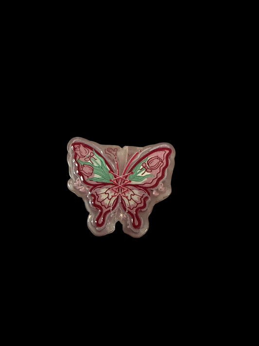 F/ACR6- (1)PC 1" Butterfly Acrylic Focal Bead for DIY Pens, Keychains, Wristlets, Cup Charms, Car Charms ETC