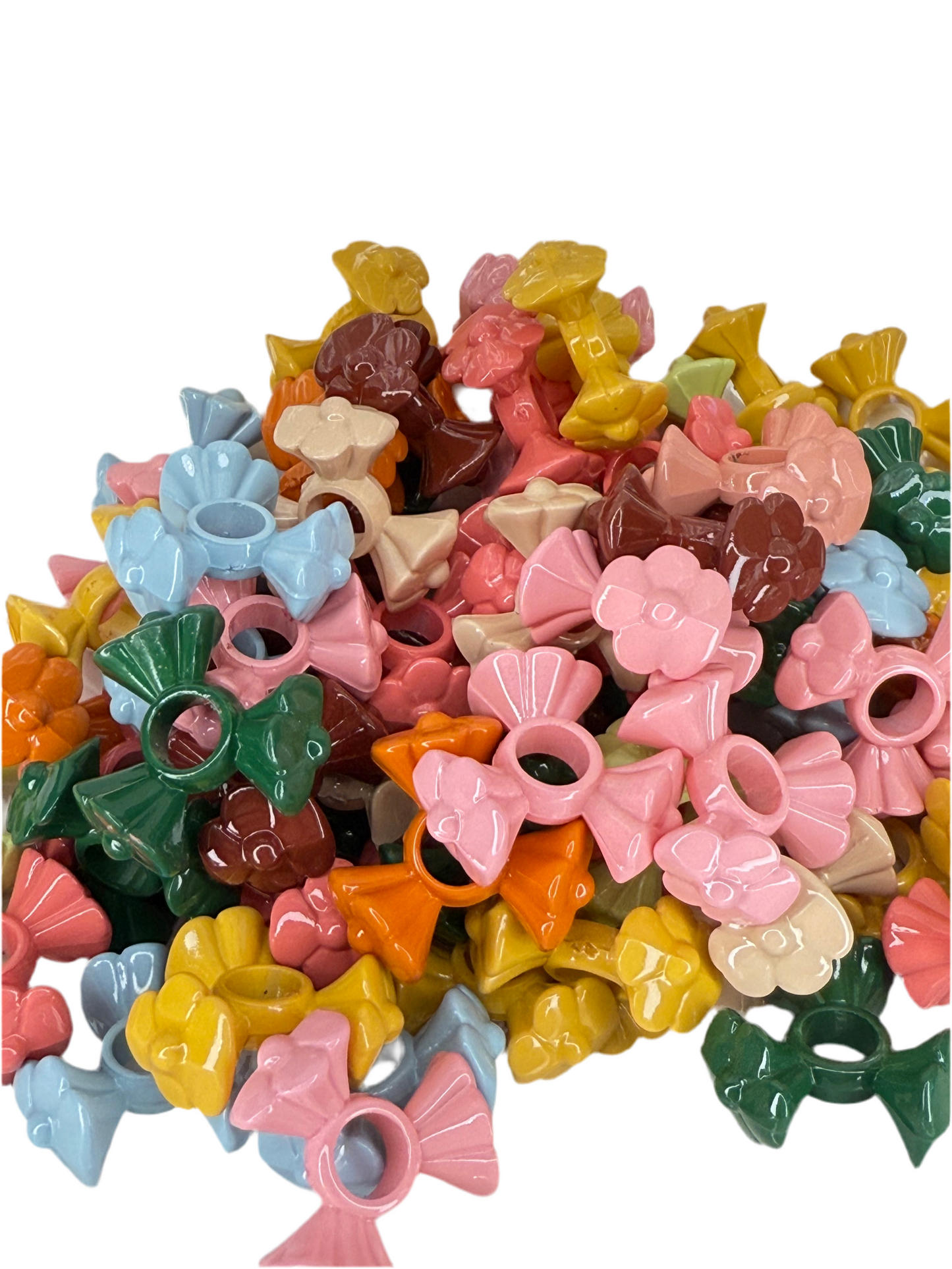 R94-(10PCS) 19mm Multi Color Round Flower Spacer Plastic Beads for DIY