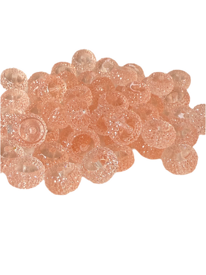 R68-(10PCS) 12mm JELLY CLEAR PINK/PEACH Round Rondelle Style Spacer Plastic/Acrylic Beads for DIY