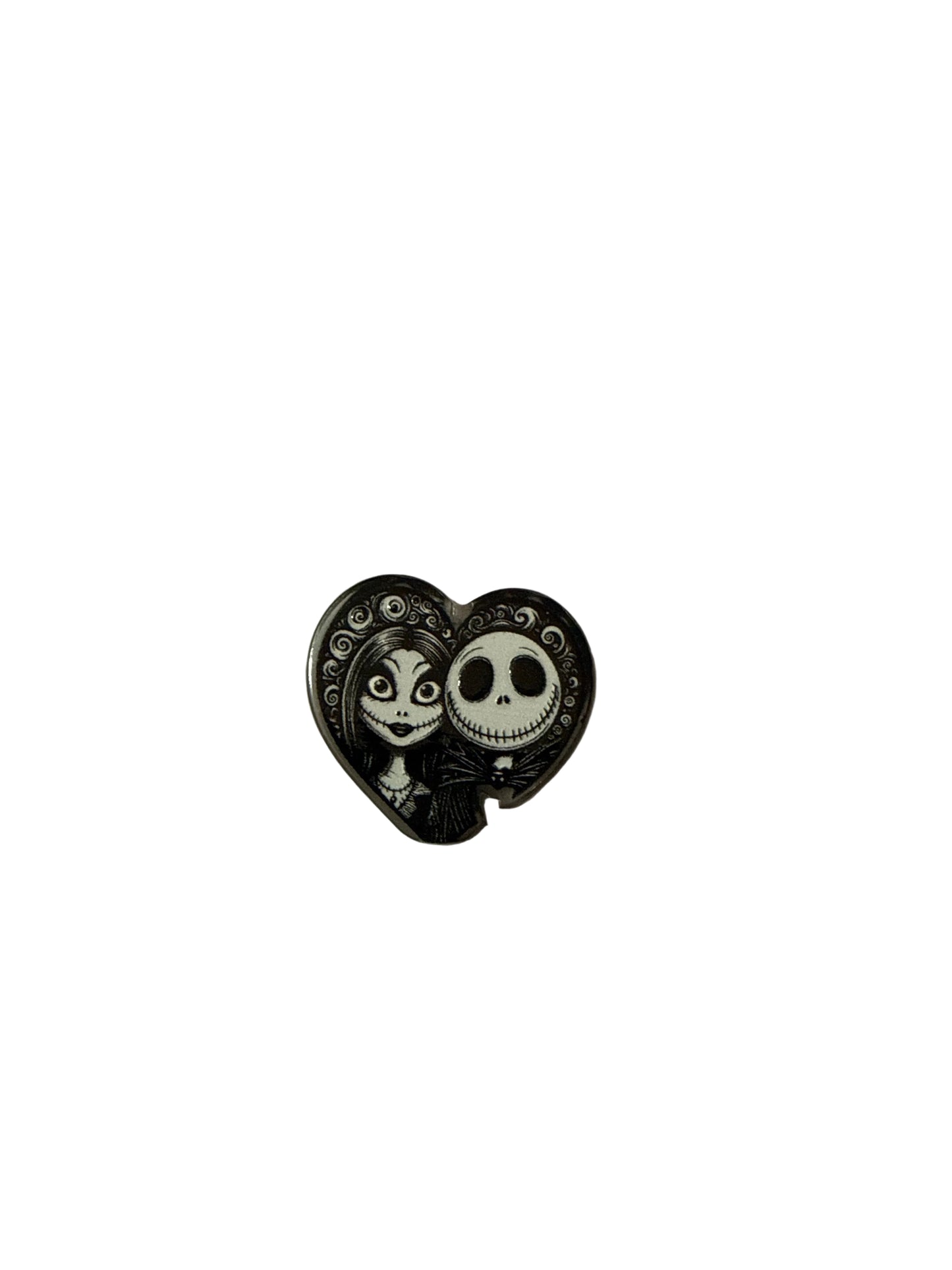 F/ACR26- (1)PC 1" Nightmare B4 Jack & Sally Heart Flower Acrylic Focal Bead for DIY Pens, Keychains, Wristlets, Cup Charms, Car Charms ETC