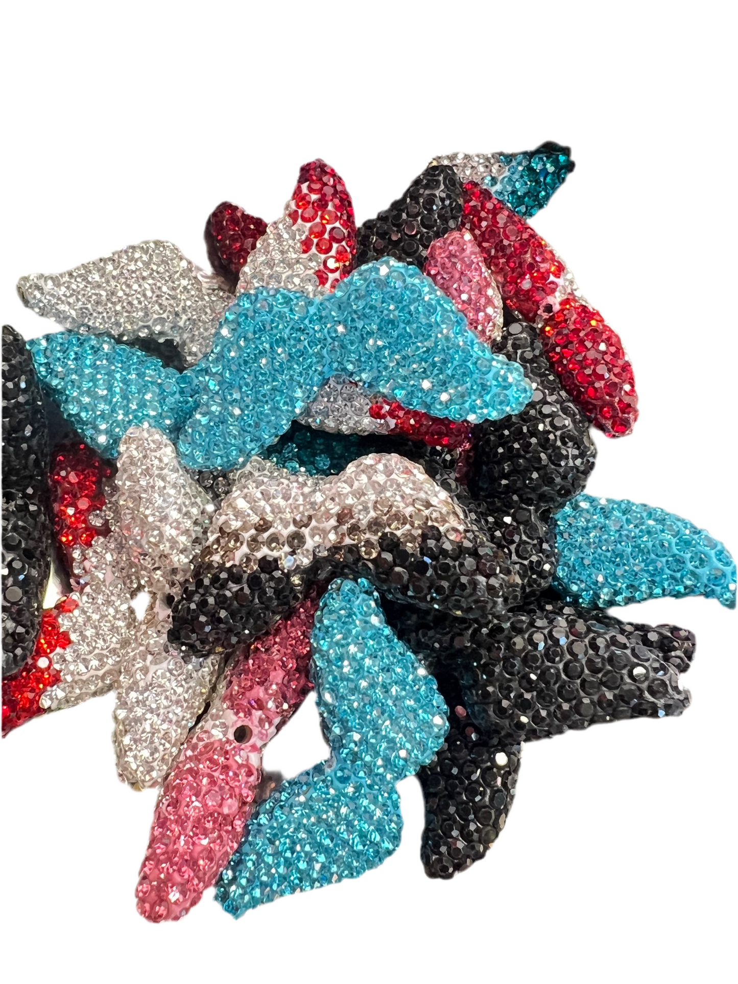 R111 (1PC)- Choose Your Color- 31mm High Quality Clay Rhinestone Angel Wings Bead