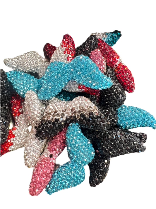 R111 (1PC)- Choose Your Color- 31mm High Quality Clay Rhinestone Angel Wings Bead