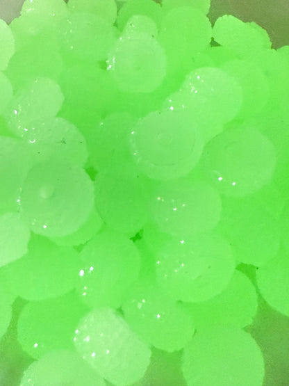 R58- (10PCS) 12mm GLOW IN DARK Round Rondelle Style Spacer Plastic/Acrylic Beads for DIY