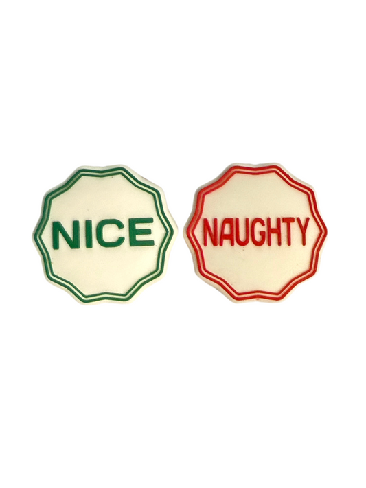 F/CHR13 (1)PC 1.1" N@ughty/Nice Focal Bead for DIY Keychains, Wristlets, Cup Charms, Car Charms ETC