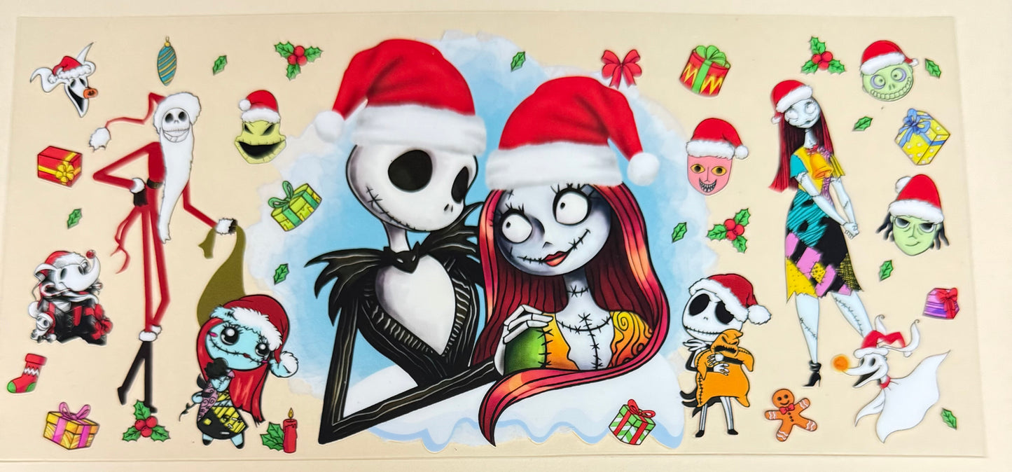 C482- (1PC) JACK & SALLY 16OZ UV DTF Transfer Wrap/Sticker for Cup/Tumbler