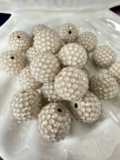 R32- LIGHT GRAY BEIGE (10PCS) 20mm Clear Jelly Bubblegum Acrylic Rhinestone Beads for DIY
