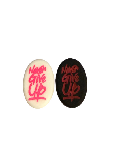 F/Q66 (1)PC 1.1" Choose Your Color- Never Give Up Focal Bead for DIY Keychains, Wristlets, Cup Charms, Car Charms ETC