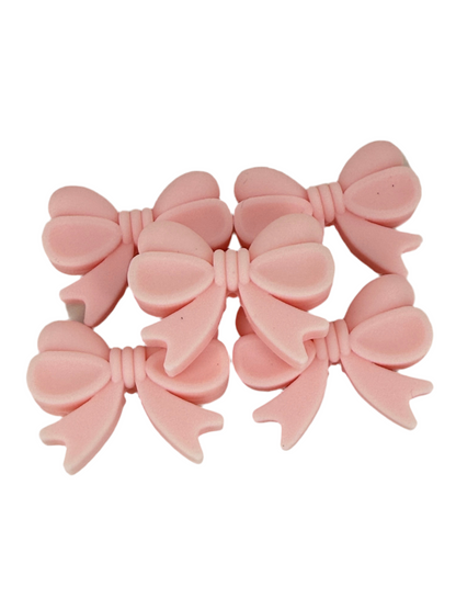F10- (1)PC 1.1" Light Pink BOW Focal Bead for DIY Keychains, Wristlets, Cup Charms, Car Charms ETC
