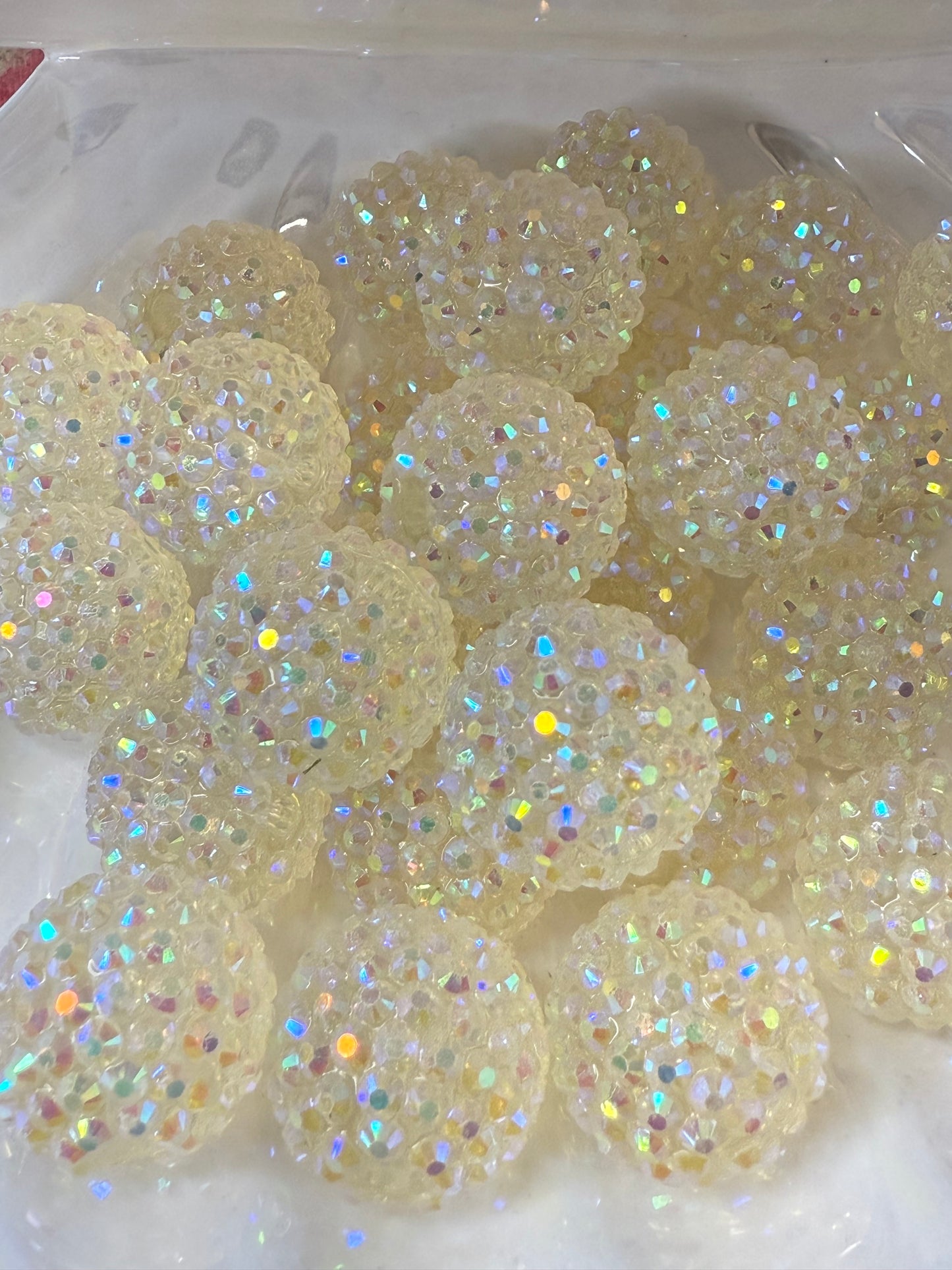 R31- (5PCS) 20mm Clear Jelly AB Color Bubblegum Acrylic Rhinestone Beads for DIY
