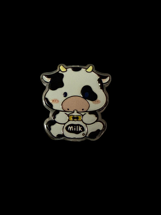 F/ACR5- (1)PC 1" Cute Baby Cow Acrylic Focal Bead for DIY Pens, Keychains, Wristlets, Cup Charms, Car Charms ETC