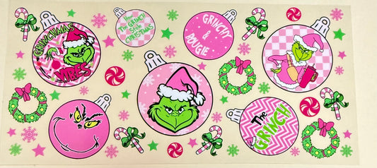 C460- (1PC) GRINCH 16OZ UV DTF Transfer Wrap/Sticker for Cup/Tumbler