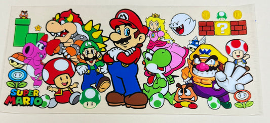 C491- (1PC) MARIO BROS 16OZ UV DTF Transfer Wrap/Sticker for Cup/Tumbler