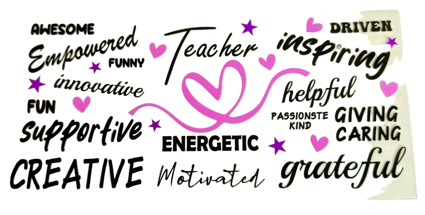 C279- (1PC) TEACHER 16OZ UV DTF Transfer Wrap/Sticker for Cup/Tumbler
