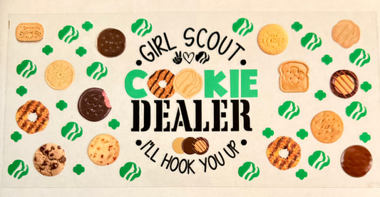 C544- (1PC) GIRL SCOUT COOKIE DEALER 16OZ UV DTF Transfer Wrap/Sticker for Cup/Tumbler