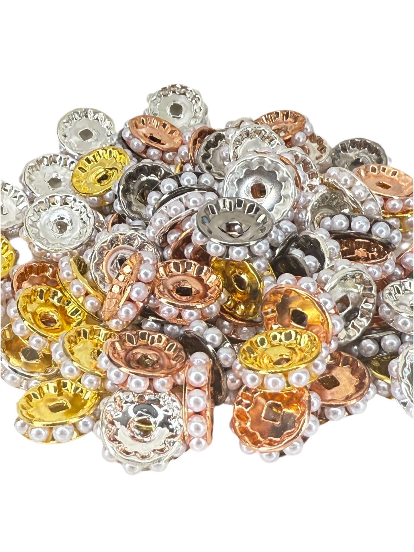 R80-(10PCS) 14mm Multi Color METALLIC Pearl Round Style Acrylic/Plastic Spacer Beads for DIY