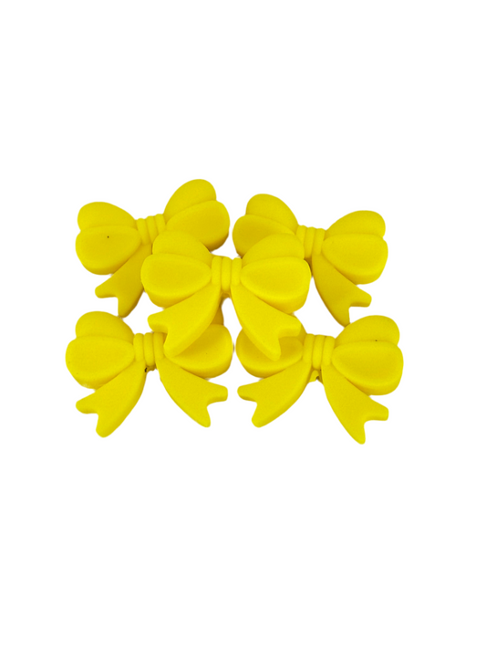 F7- (1)PC 1.1" Yellow BOW Focal Bead for DIY Keychains, Wristlets, Cup Charms, Car Charms ETC