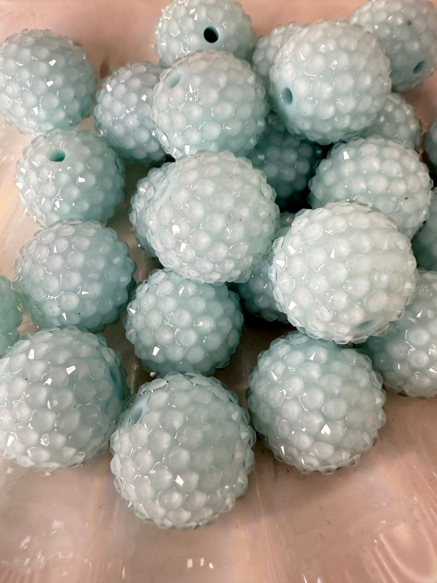 R32-MINT SKY BLUE (5PCS) 20mm Clear Jelly Bubblegum Acrylic Rhinestone Beads for DIY