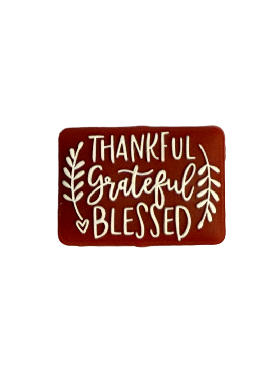 F/Q36- (1)PC 1.2" Thankful Grateful Blessed Focal Bead for DIY Keychains, Wristlets, Cup Charms, Car Charms ETC