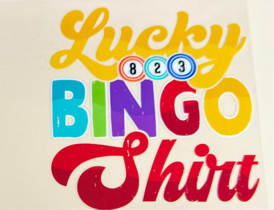 C416- (1PC) LUCKY BINGO SHIRT 16OZ UV DTF Transfer Wrap/Sticker for Cup/Tumbler
