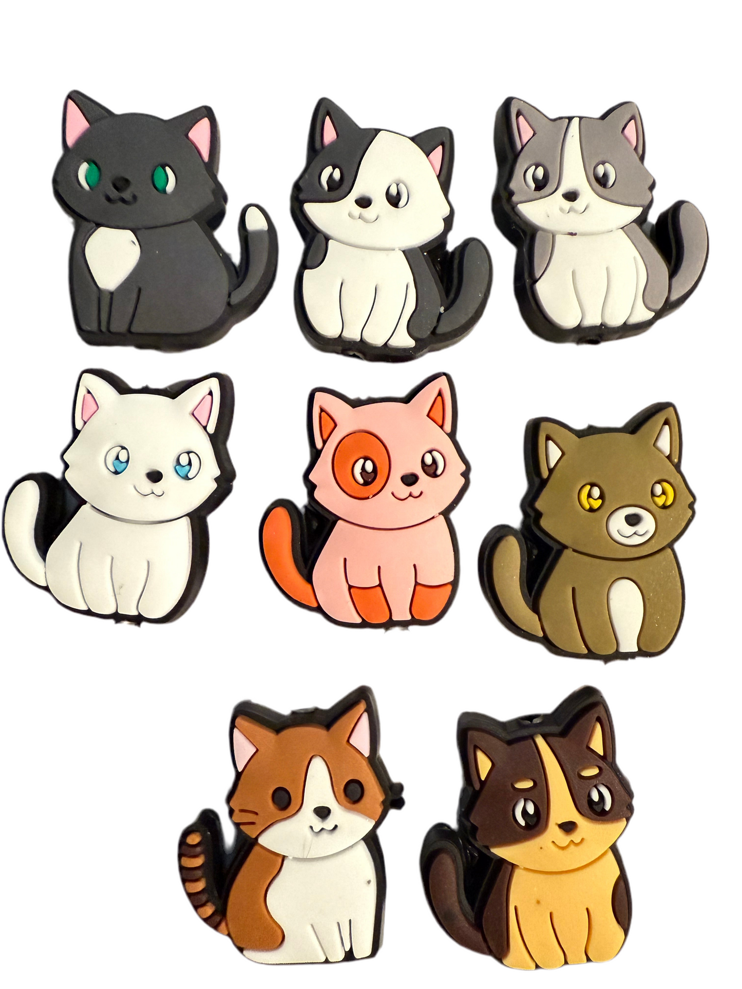 F/A30- (1)PC 1.2" Choose your color- Cat Focal Bead for DIY Keychains, Wristlets, Cup Charms, Car Charms ETC