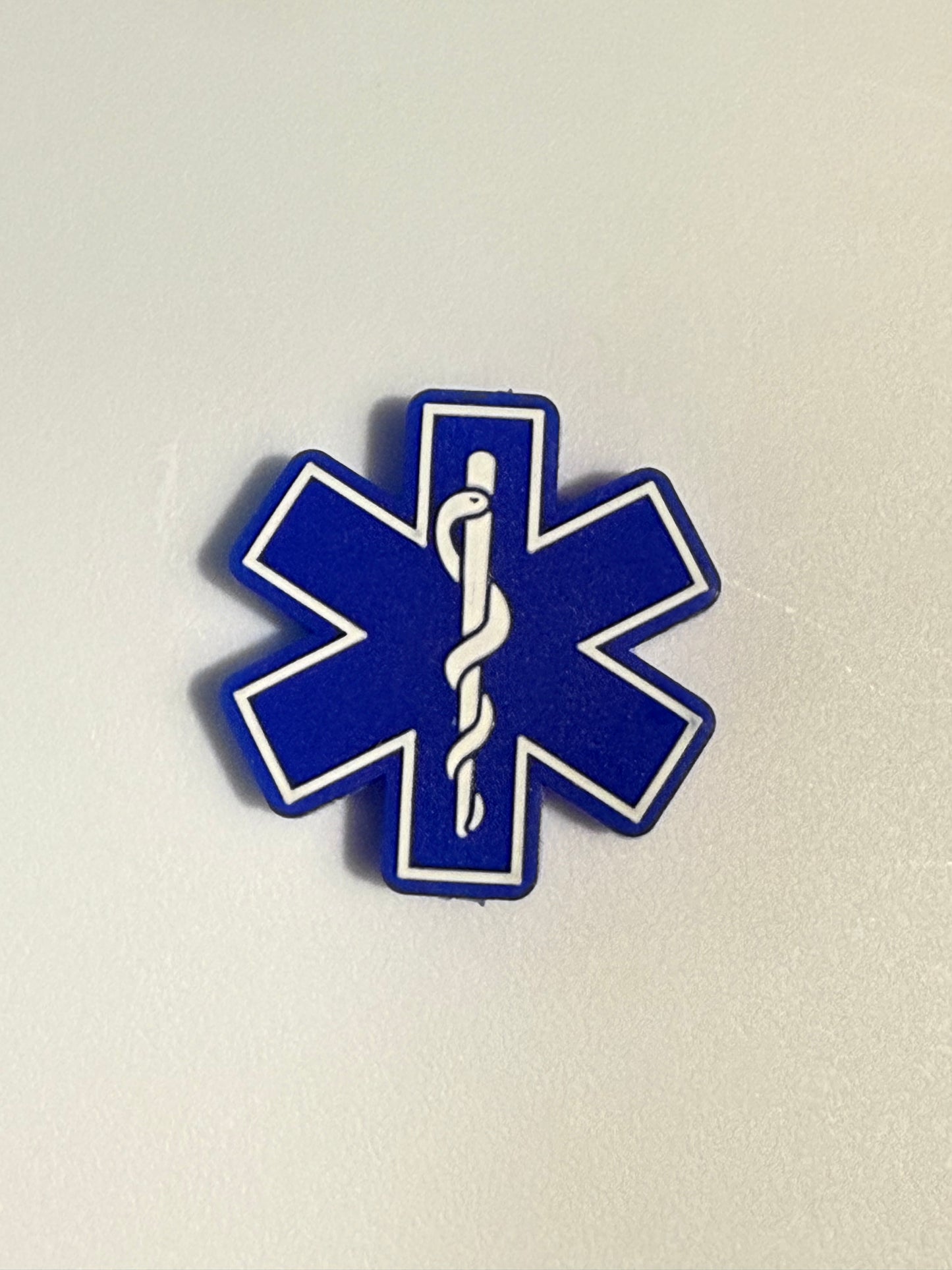 F/C24- (1)PC 1" Choose Your Color- Red/Black/Blue Medical Star Of Life/EMS Focal Bead for DIY Keychains, Wristlets, Cup Charms, Car Charms ETC