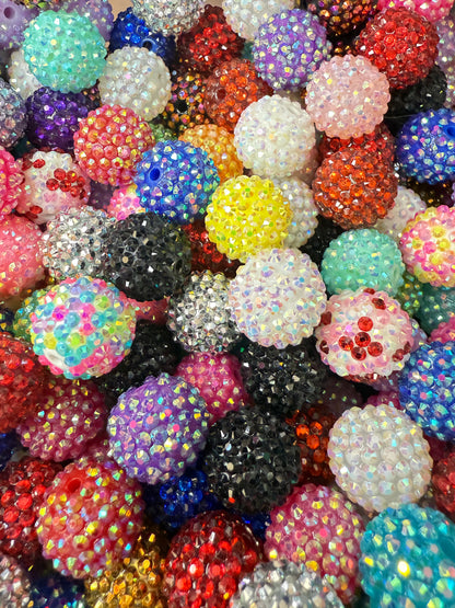 R22- (10PCS) 20mm Mixed Color Clear JELLY and AB Bubblegum Acrylic RHINESTONE Beads for DIY
