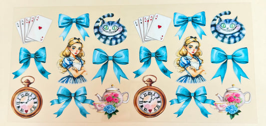 C352- (1PC) ALICE IN WONDERLAND 16OZ UV DTF Transfer Wrap/Sticker for Cup/Tumbler