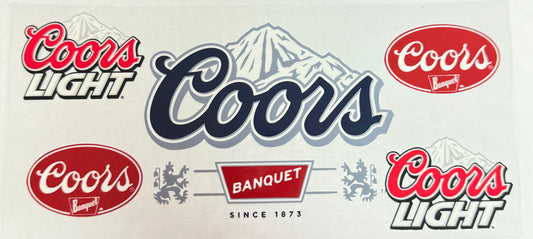 C579- (1PC) COORS 16OZ UV DTF Transfer Wrap/Sticker for Cup/Tumbler