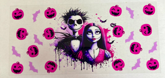 C556- (1PC) JACK & SALLY 16OZ UV DTF Transfer Wrap/Sticker for Cup/Tumbler
