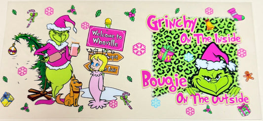C475- (1PC) GRINCH 16OZ UV DTF Transfer Wrap/Sticker for Cup/Tumbler