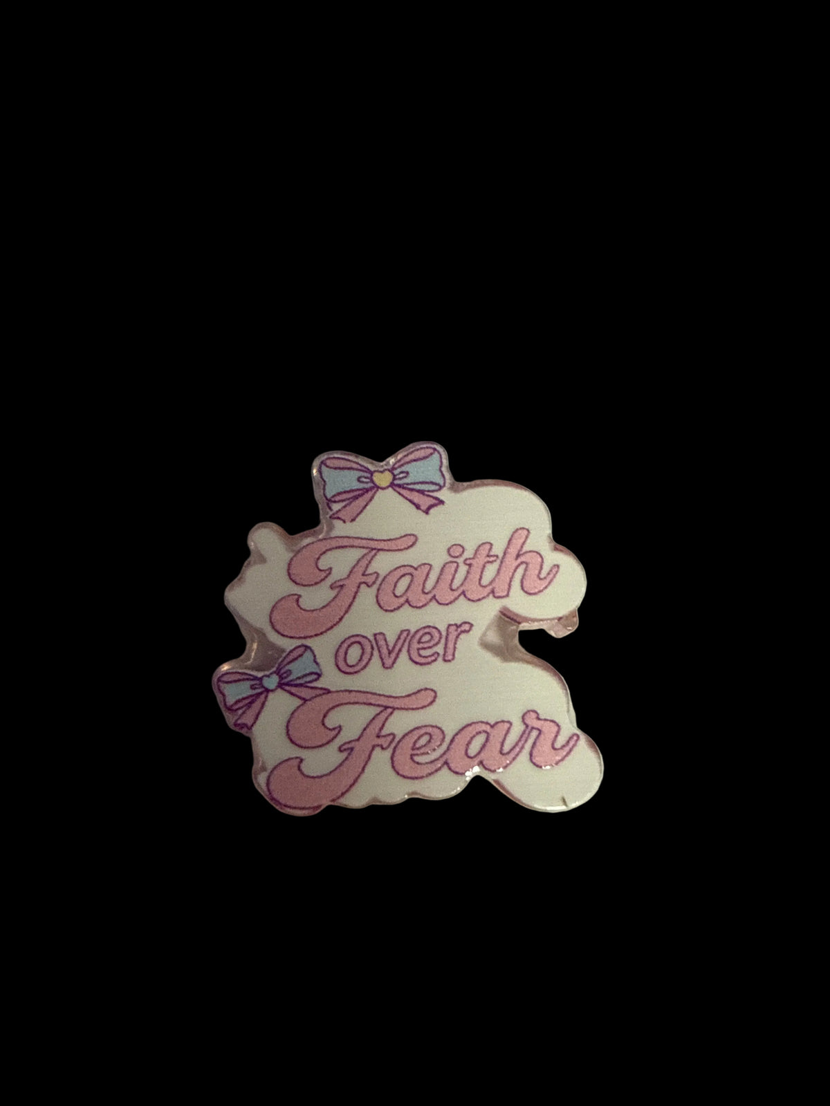 F/ACR56- (2)PCS 1" Faith Over Fear Acrylic Focal Bead for DIY Pens, Keychains, Wristlets, Cup Charms, Car Charms ETC