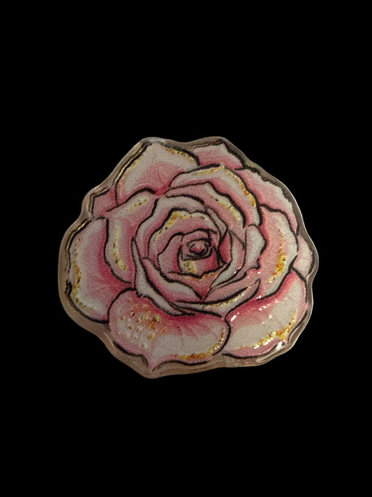 F/ACR61- (2)PCS 1" ROSE Flower Acrylic Focal Bead for DIY Pens, Keychains, Wristlets, Cup Charms, Car Charms ETC