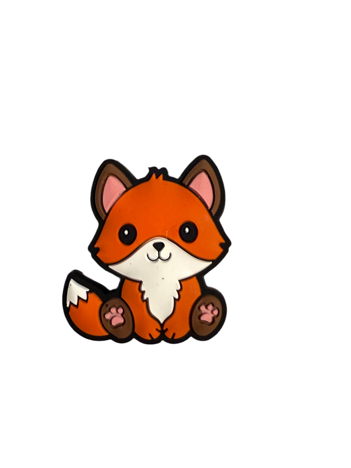 F/A22- (1)PC 1.2" Cute Sitting Fox Focal Bead for DIY Keychains, Wristlets, Cup Charms, Car Charms ETC
