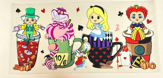 C489- (1PC) ALICE WONDERLAND 16OZ UV DTF Transfer Wrap/Sticker for Cup/Tumbler