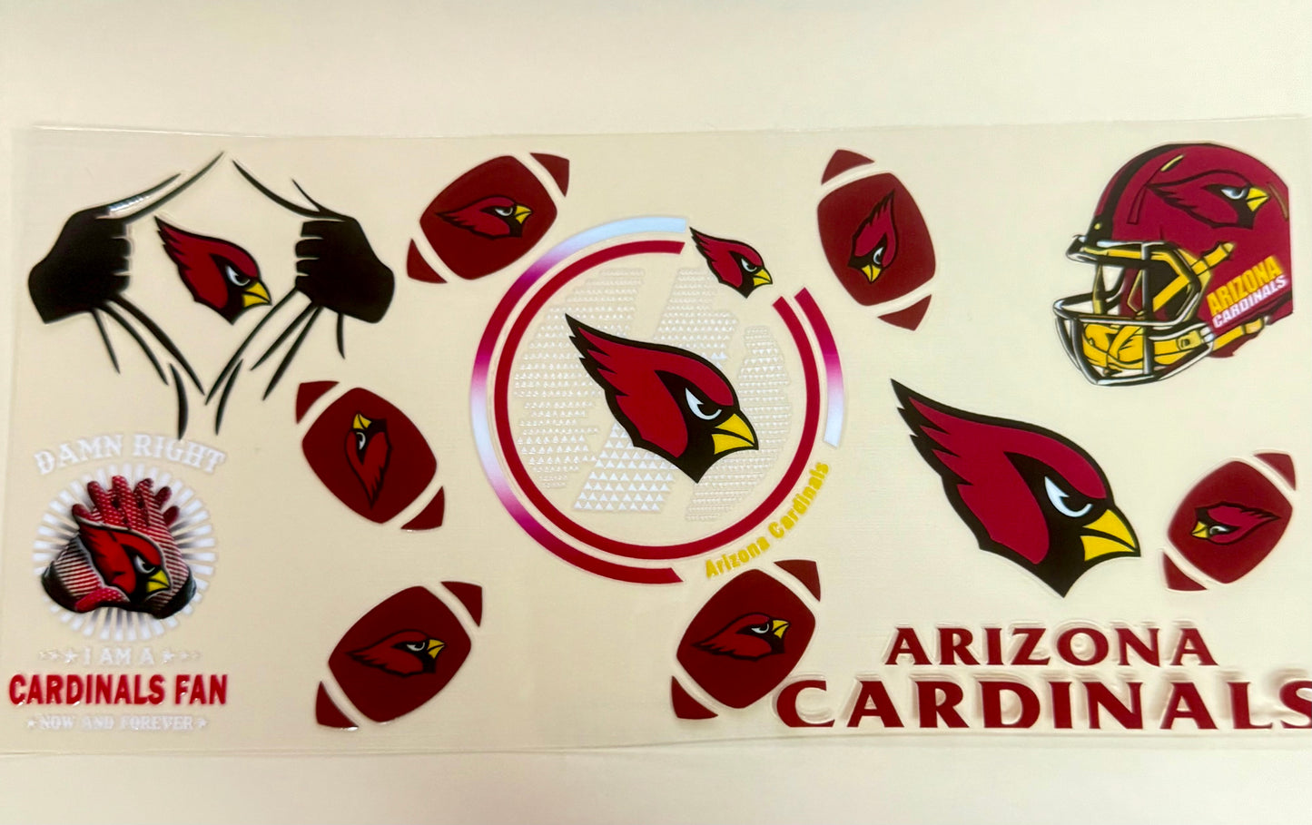 C311- (1PC) CARDINALS 16OZ UV DTF Transfer Wrap/Sticker for Cup/Tumbler