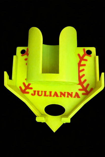 Round OR Plate Style Custom Baseball/Softball Dugout Organizer • 3D Printed Baseball Softball Bat & Helmet Holder