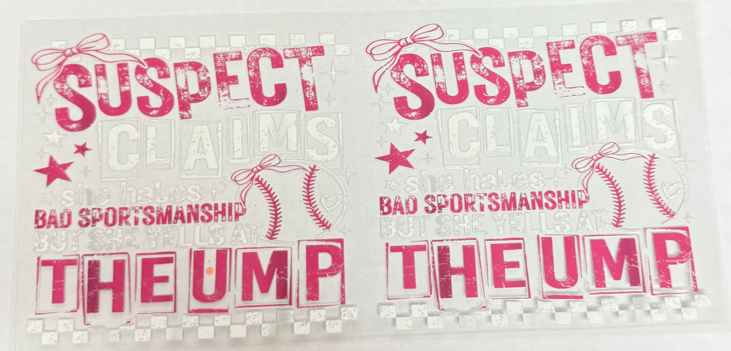 C584- (1PC) BAD SPORTSMANSHIP 16OZ UV DTF Transfer Wrap/Sticker for Cup/Tumbler