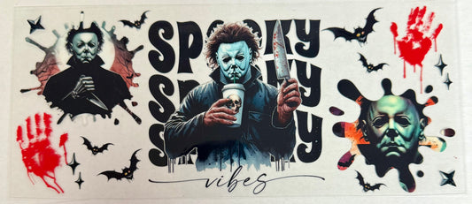 C559- (1PC) SPOOKY VIBES 16OZ UV DTF Transfer Wrap/Sticker for Cup/Tumbler