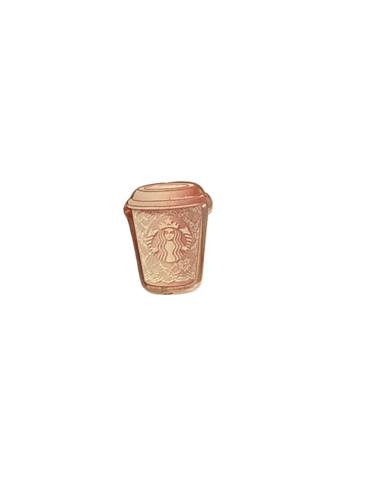 F/ACR46- (1)PC 1" SB Blush Pink Coffee Acrylic Focal Bead for DIY Pens, Keychains, Wristlets, Cup Charms, Car Charms ETC