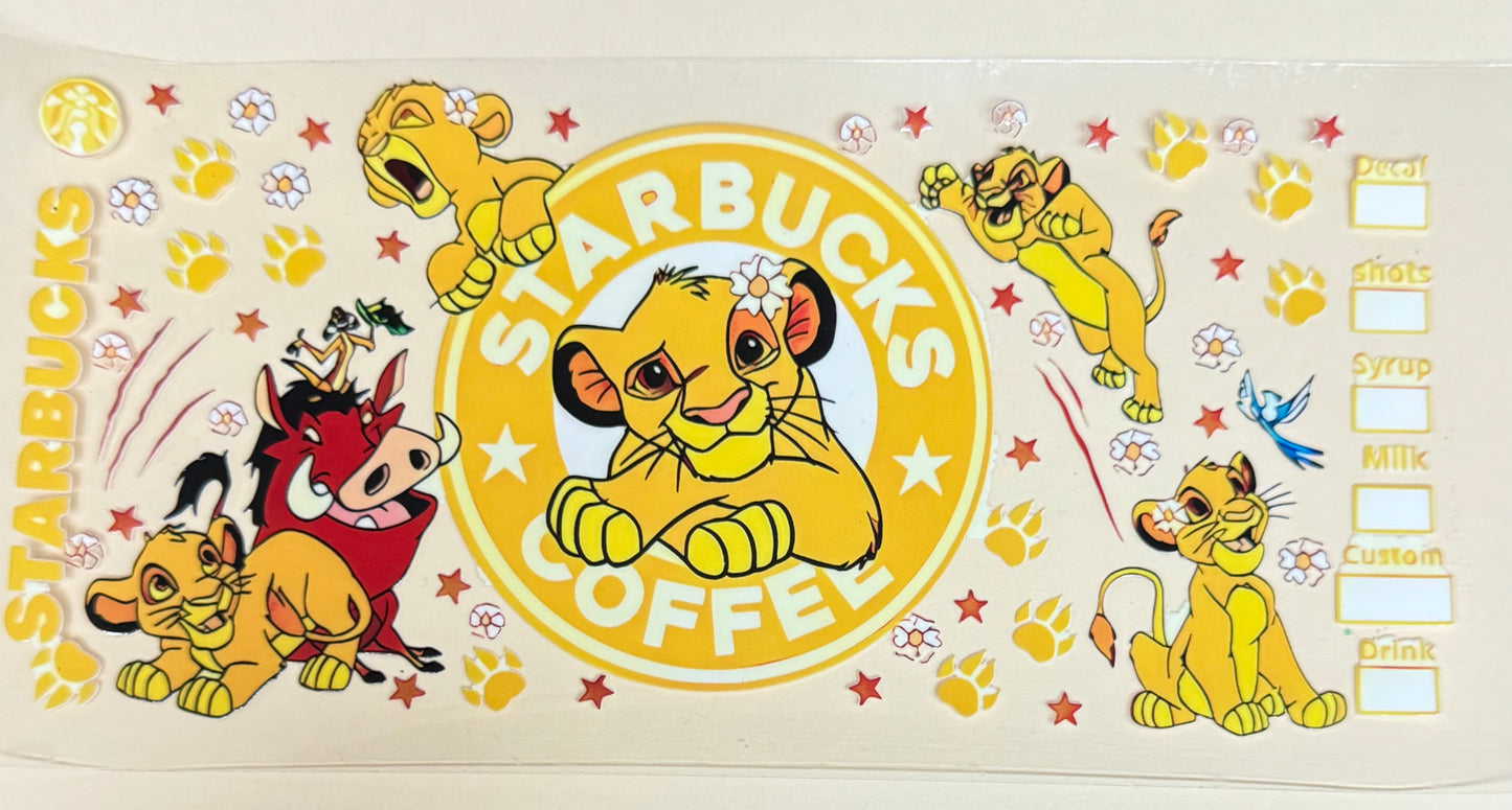 C499- (1PC) LION KING 16OZ UV DTF Transfer Wrap/Sticker for Cup/Tumbler