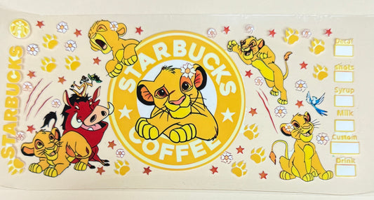C499- (1PC) LION KING 16OZ UV DTF Transfer Wrap/Sticker for Cup/Tumbler