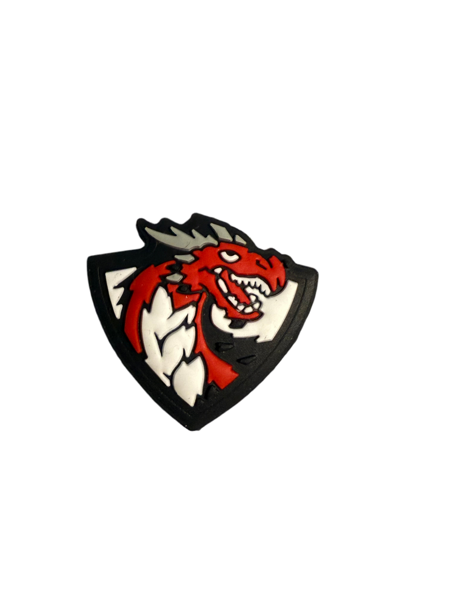 F/A20- (1)PC 1.2" Red Dragon W/Shield Focal Bead for DIY Keychains, Wristlets, Cup Charms, Car Charms ETC